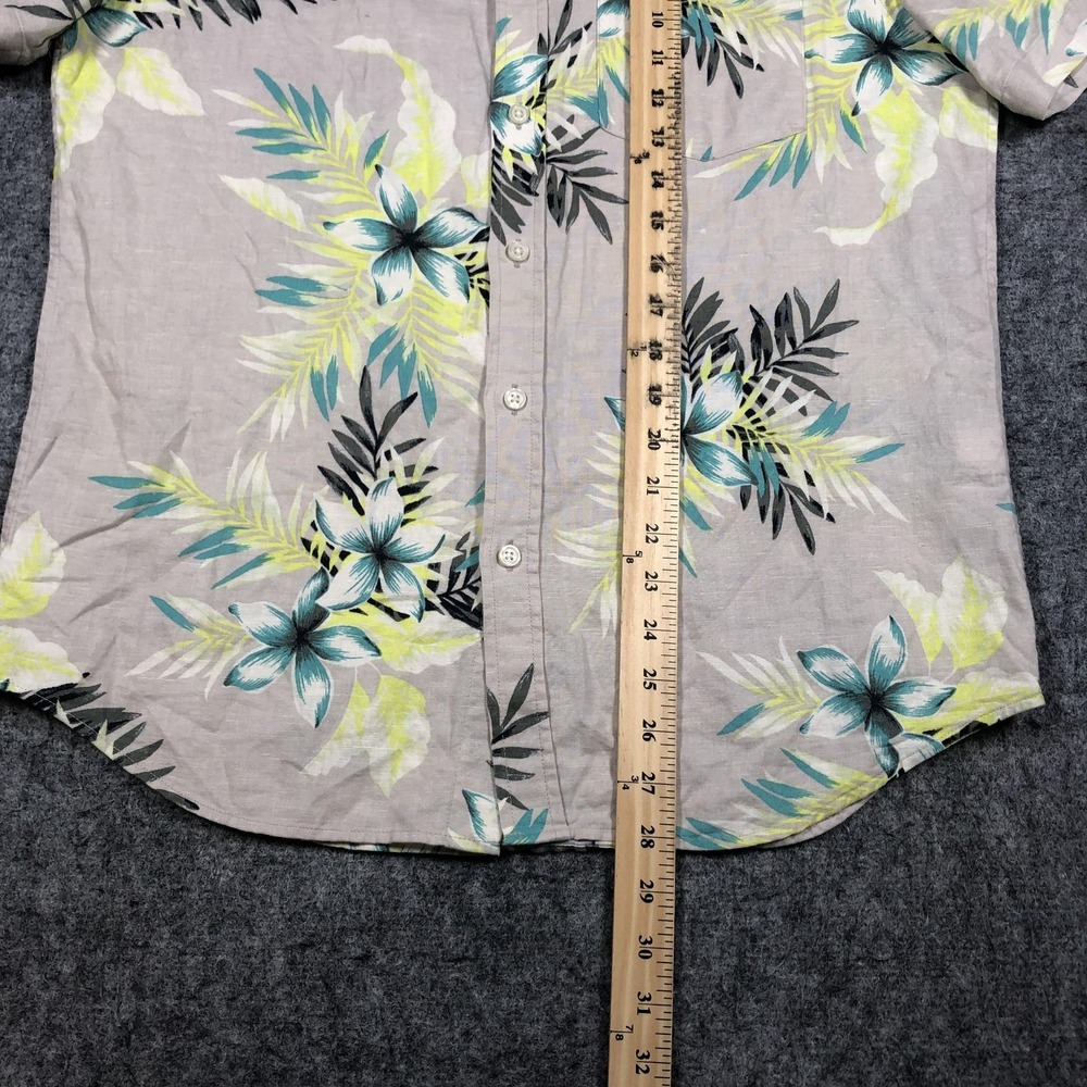 Banana Republic Shirt Mens M Multicolor Floral Linen Button Up Hawaiian Casual - Picture 8 of 15